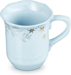 Le Creuset Frill Mug with Gold Decal, 330ml, Light Coastal Blue