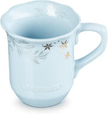 Le Creuset Frill Mug with Gold Decal, 330ml, Light Coastal Blue