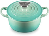 Le Creuset Round French Oven Casserole With Bear Knob 14cm Cool Mint
