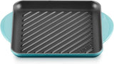 Le Creuset Square Cast Iron Grill Pan 24cm Caribbean Blue