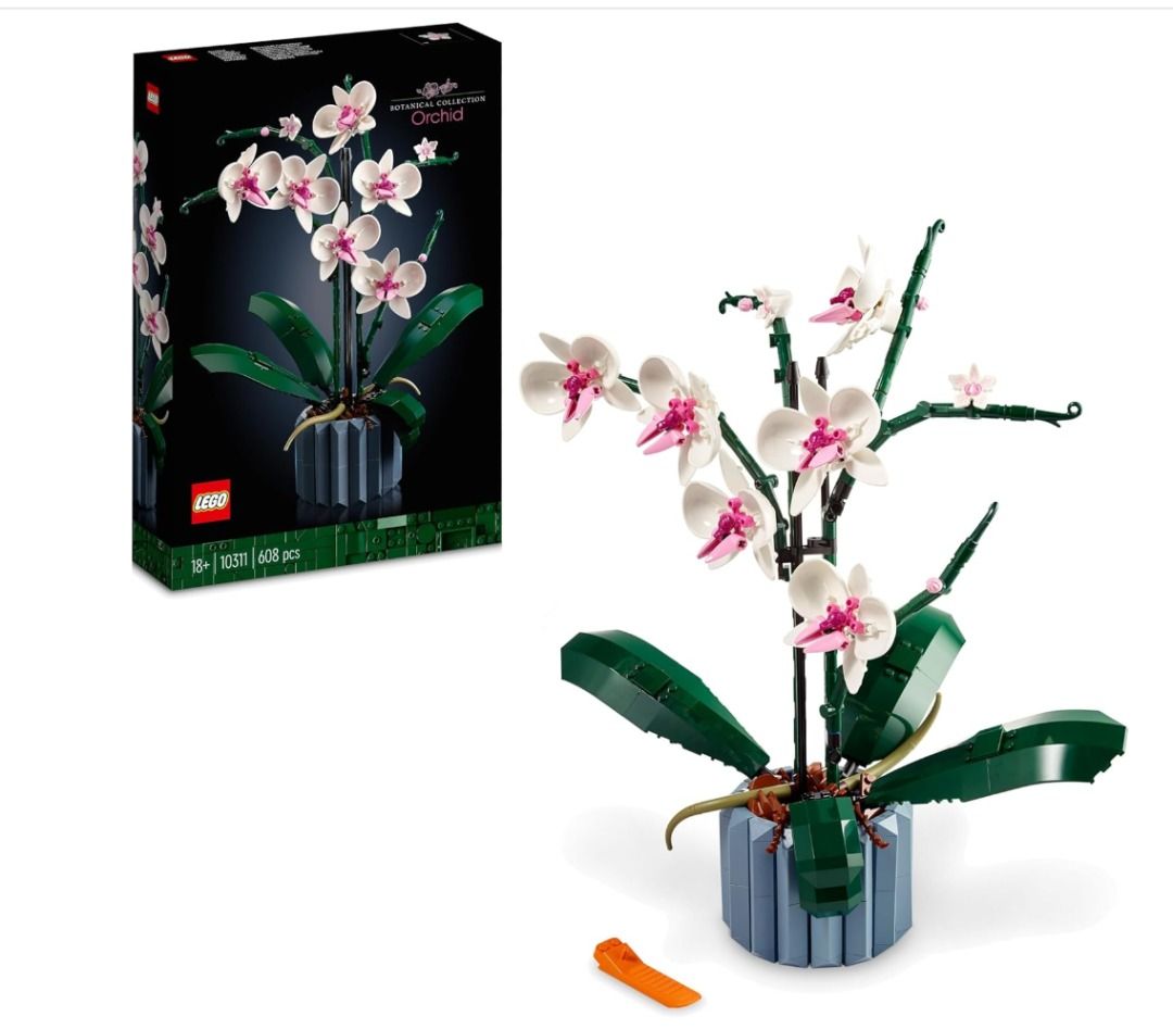 LEGO Botanicals Orchid 608pcs  Artificial Plant to Build for Adults Fake Flowers and Indoor Pot for Home or Office Decoration  10311