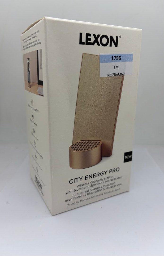 Lexon Ld145d9 City Energy Pro 3in1 Wireless Charging Station With Bluetooth Speaker Gold