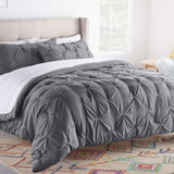 LINENSPA Hypoallergenic Microfiber Comforter, Synthetic Fill, All Season Use, Twin, Dark Grey