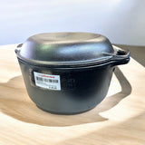 Lodge L8DD3 Cast Iron Double Dutch Oven, 5-Quart, Black