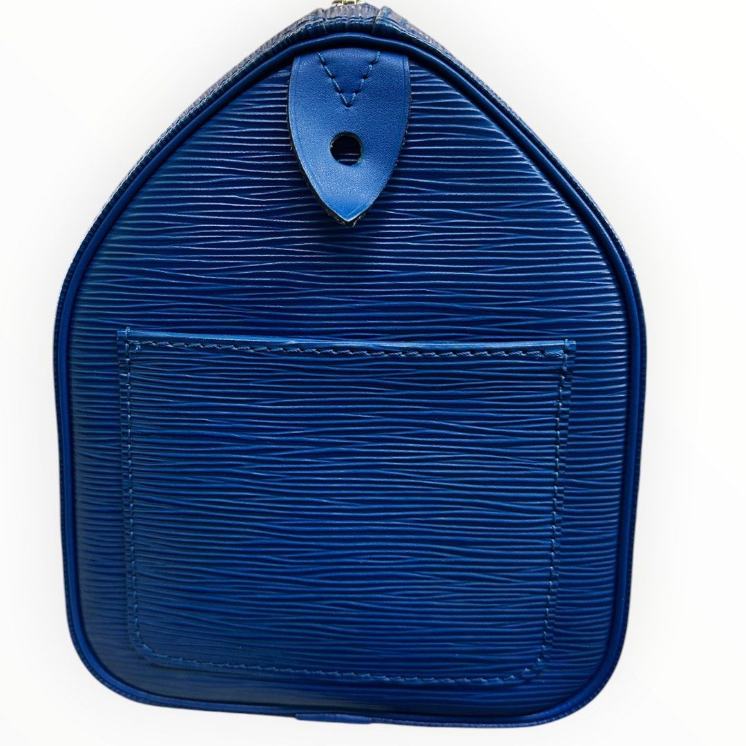 LOUIS VUITTON TOTE BAG- BLUE/LTHR SPEEDY 25  M43015 W25H19D15