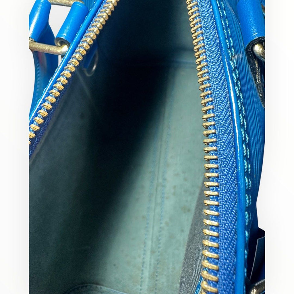 LOUIS VUITTON TOTE BAG- BLUE/LTHR SPEEDY 25  M43015 W25H19D15