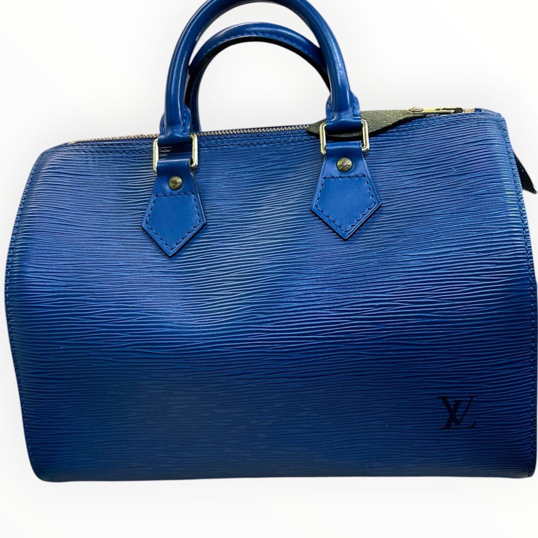 LOUIS VUITTON TOTE BAG- BLUE/LTHR SPEEDY 25  M43015 W25H19D15 Secondary image
