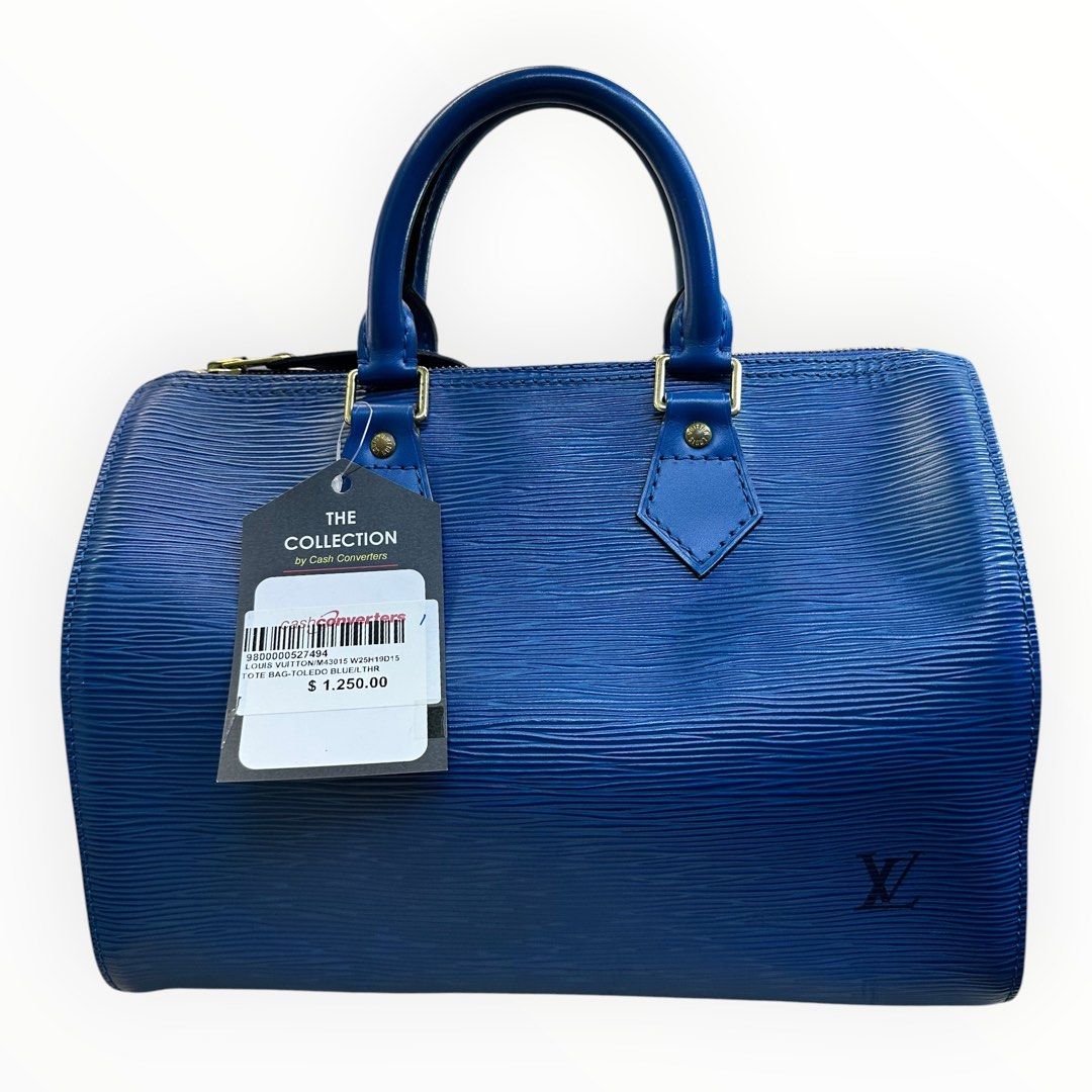 LOUIS VUITTON TOTE BAG- BLUE/LTHR SPEEDY 25  M43015 W25H19D15