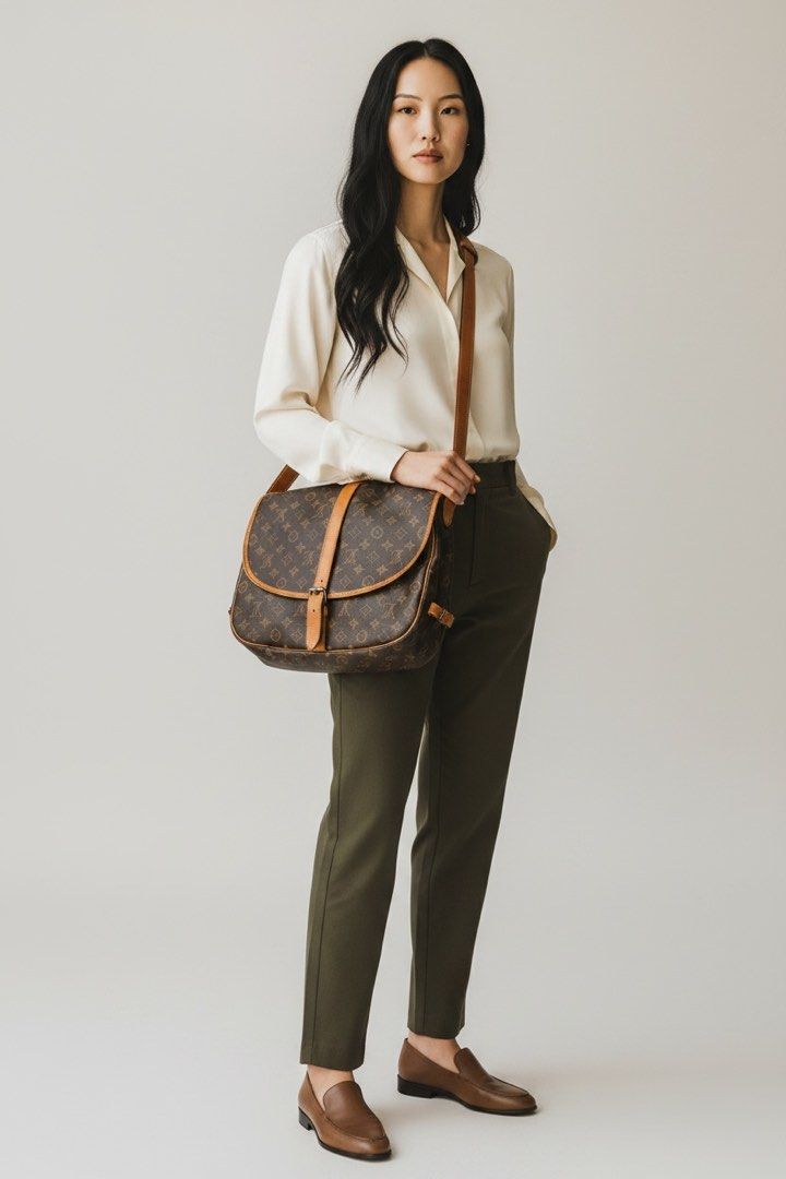 Louis Vuitton Monogram Saumur 35 Crossbody Bag.
