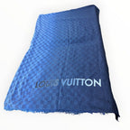 Louis Vuitton Damier Gradient Blue Shawl with Fringed Edges