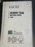 LUCID 4 Inch Ventilated Memory Foam Mattress Topper Queen