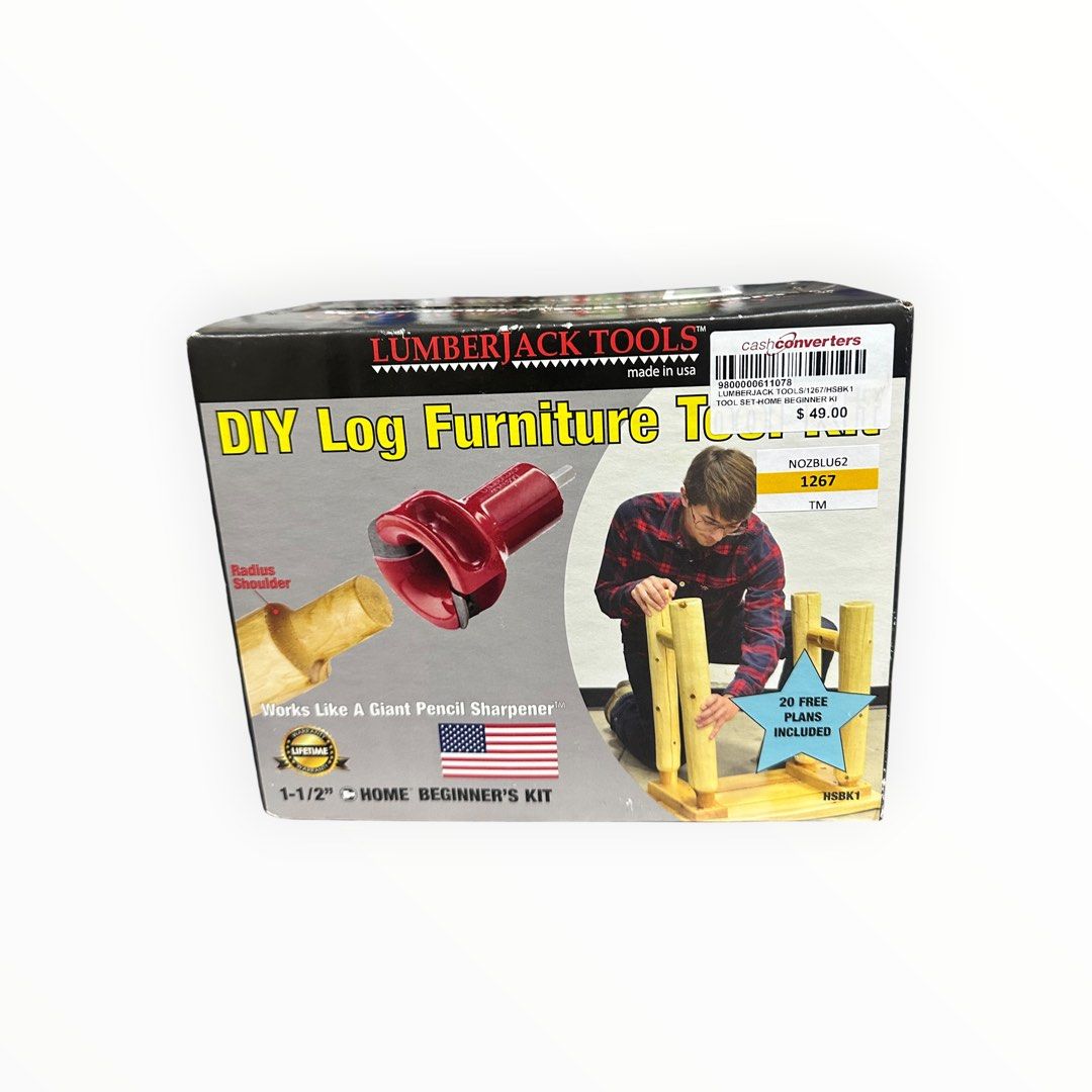 Lumberjack Tools Tenon Cutter Kit for Log Furniture, 1.5" Cutter & Forstner Bit, Home Series Powder Coated Aluminum, 1/2" Shank, Dual Blades Create a Radius Shoulder Profile