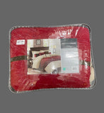 Madison Park Palmer Comforter Set Luxury Faux Suede Design Queen 90in X 90in Red 7 Piece