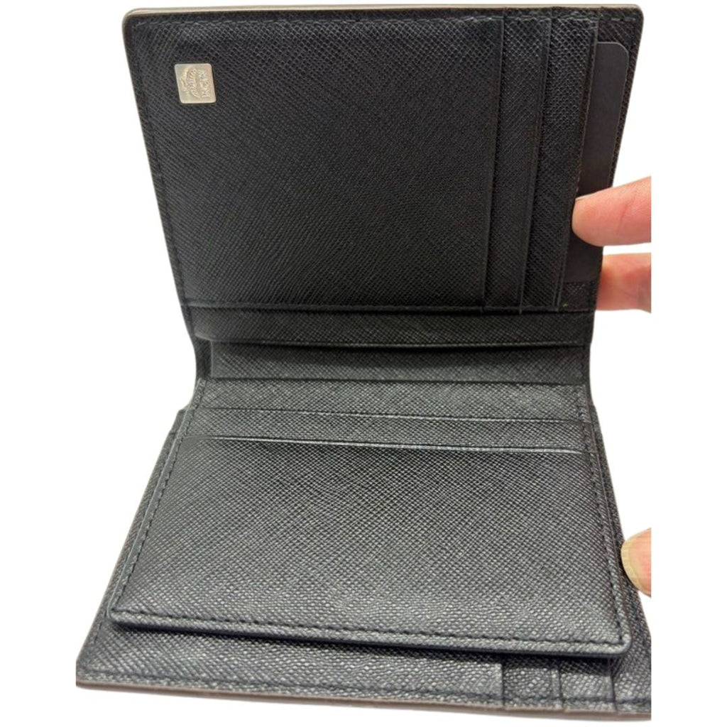 MCM Black Saffiano Leather Bi Fold Wallet