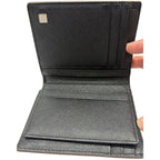 MCM Black Saffiano Leather Bi Fold Wallet