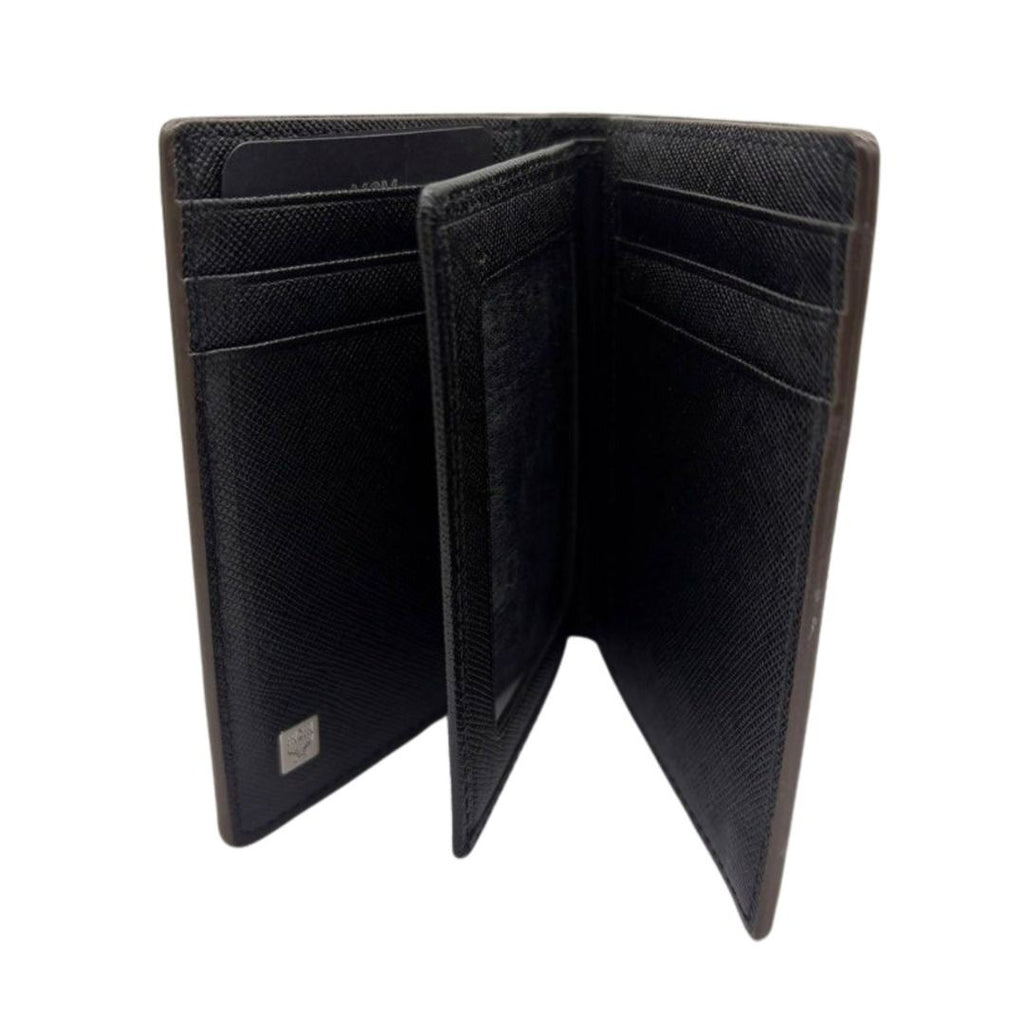 MCM Black Saffiano Leather Bi Fold Wallet