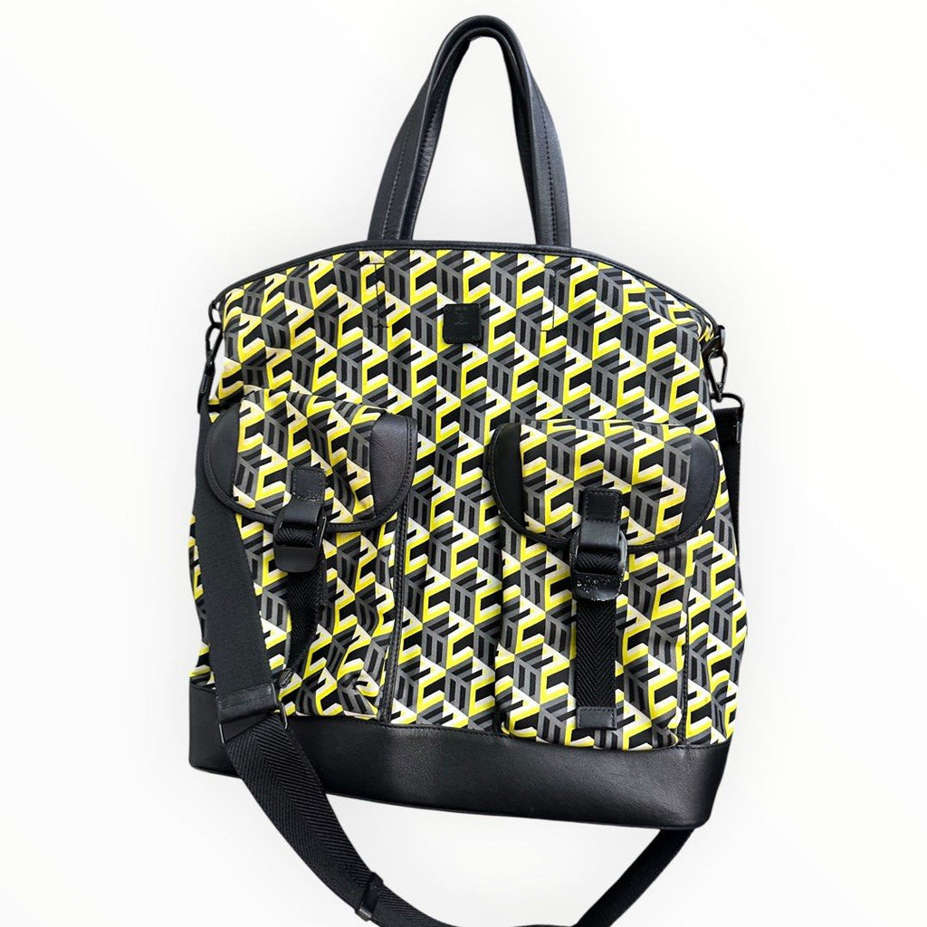 MCM Geometric Print Multi-Pocket Shoulder Bag