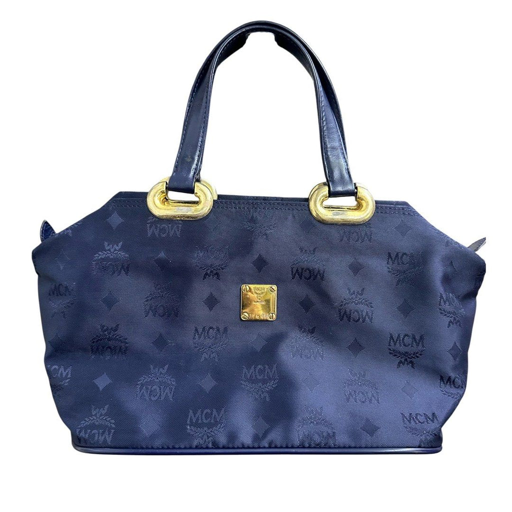 MCM Monogram Nylon Tote Bag – Navy Blu