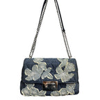 Michael Kors Denim Floral Shoulder Bag