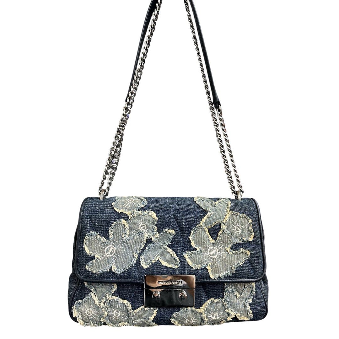 Michael Kors Denim Floral Shoulder Bag