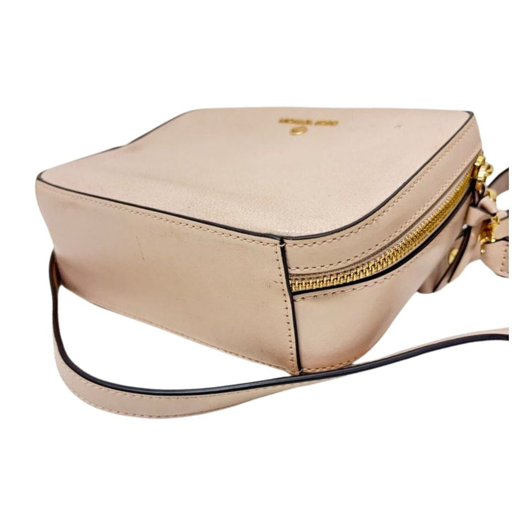 Michael Kors Jet Set Pebbled Leather Crossbody Bag, Beige