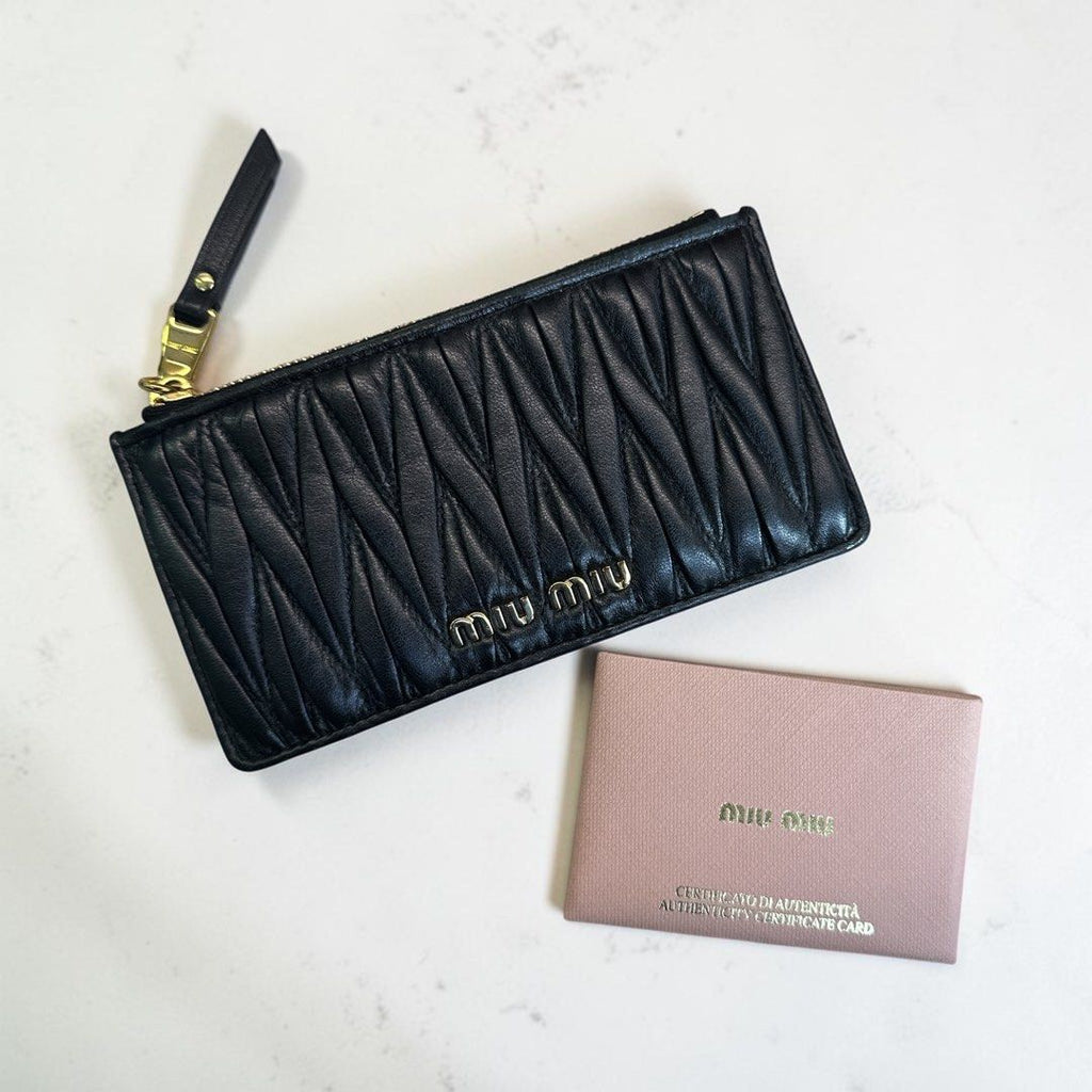 Miumiu Matelasse Zip Wallet