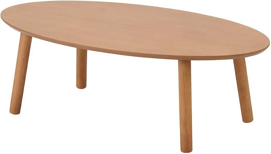 Muji (A) Wooden Low Table Oval Small, 62D x 110W x 35H cm