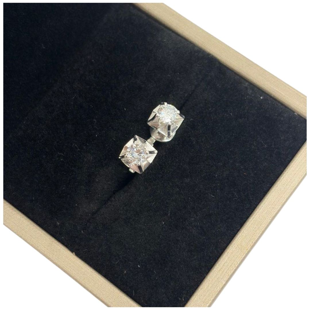 Natural Diamond Earring set in White Gold