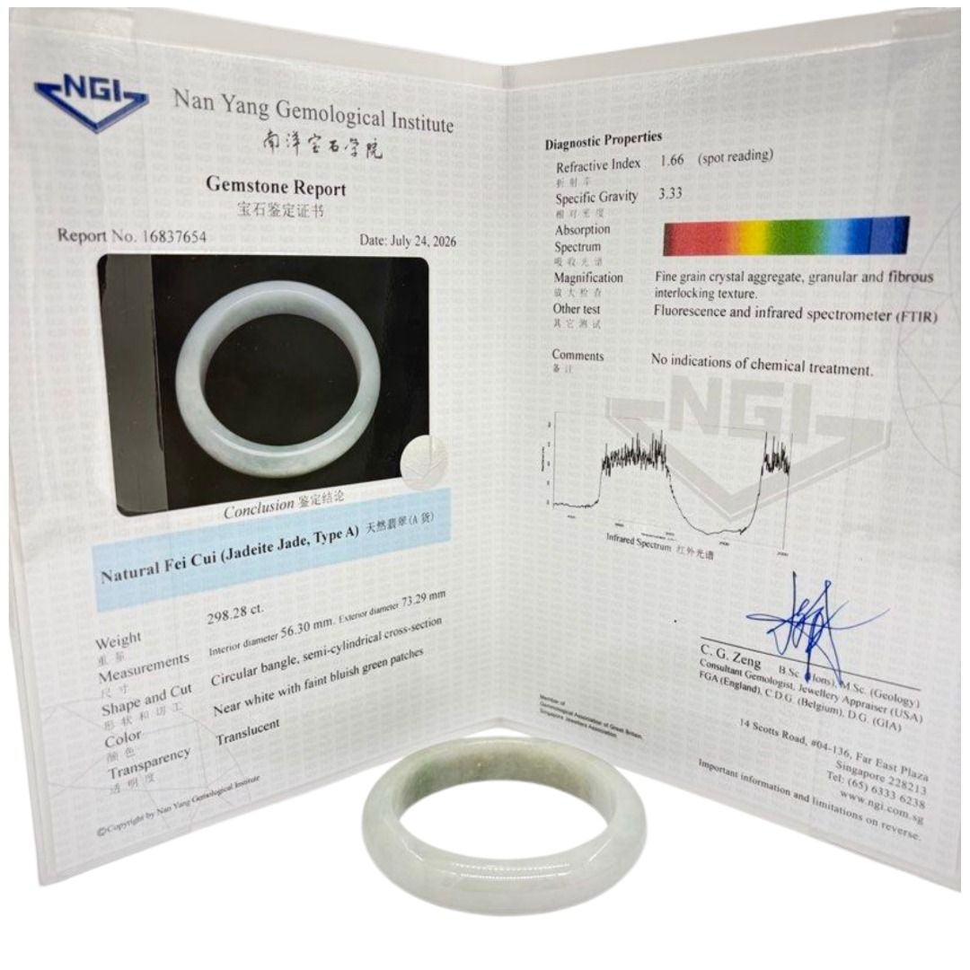 Natural Fei Cui (Jadeite Jade, Type-A) Bangle