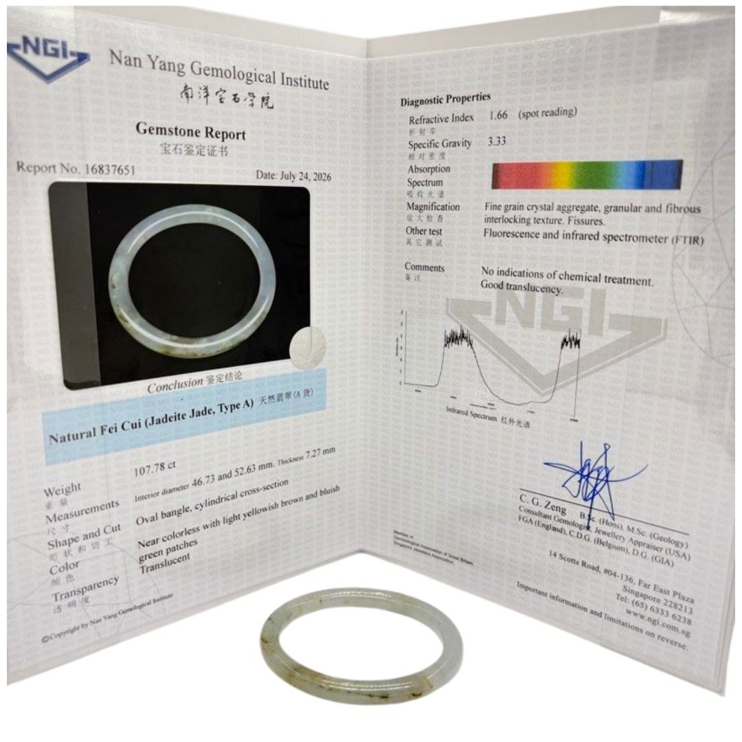 Natural Fei Cui (Jadeite Jade, Type-A) Bangle