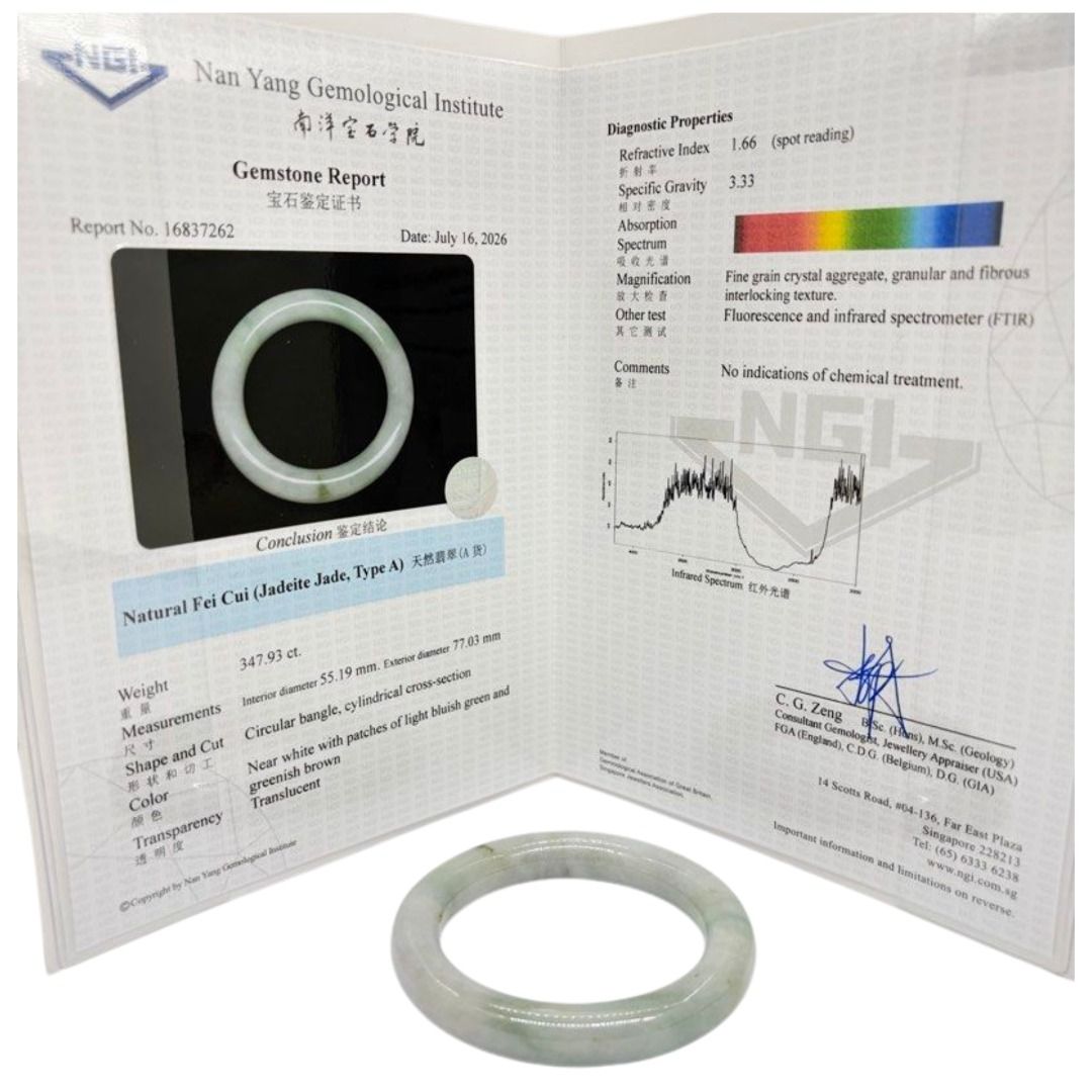 Natural Jadeite Jade Bangle (Type-A)