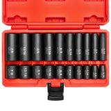 NEIKO 02434A 3/8-Inch-Drive Standard and Deep Impact Socket Set, 6-Point SAE Sizes from 5/16" to 7/8", CrV Steel, 20 Pieces