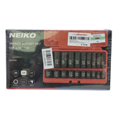 NEIKO 02434A 3/8-Inch-Drive Standard and Deep Impact Socket Set, 6-Point SAE Sizes from 5/16" to 7/8", CrV Steel, 20 Pieces