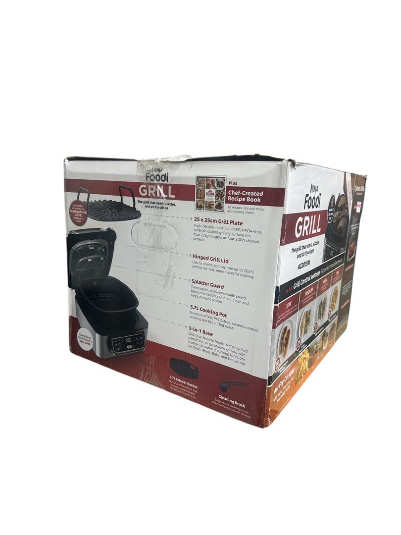 Ninja Foodi 5 in 1 Indoor Electric Grill with Air Fry, Roast, Bake & Dehydrate, Ninja Grill, Smokefree Airgrill - Ninja AG301