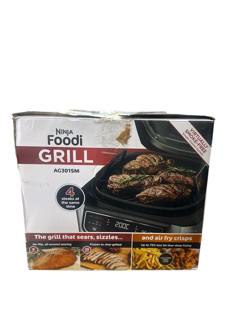 Ninja Foodi 5 in 1 Indoor Electric Grill with Air Fry, Roast, Bake & Dehydrate, Ninja Grill, Smokefree Airgrill - Ninja AG301