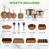 Nutrichef 20 Piece Professional Home Kitchen Cookware And Bakeware