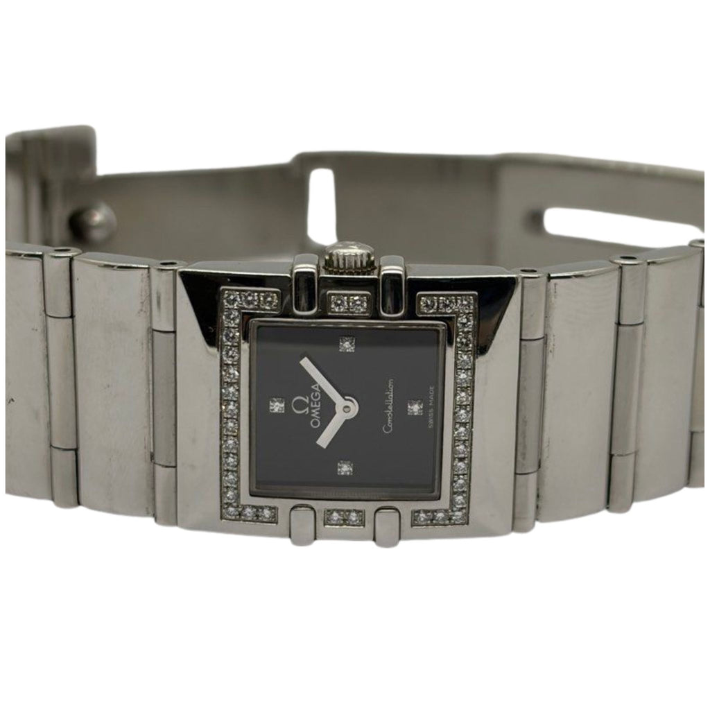 Omega Constellation Quadra 19mm Quartz Diamond Bezel Steel Watch