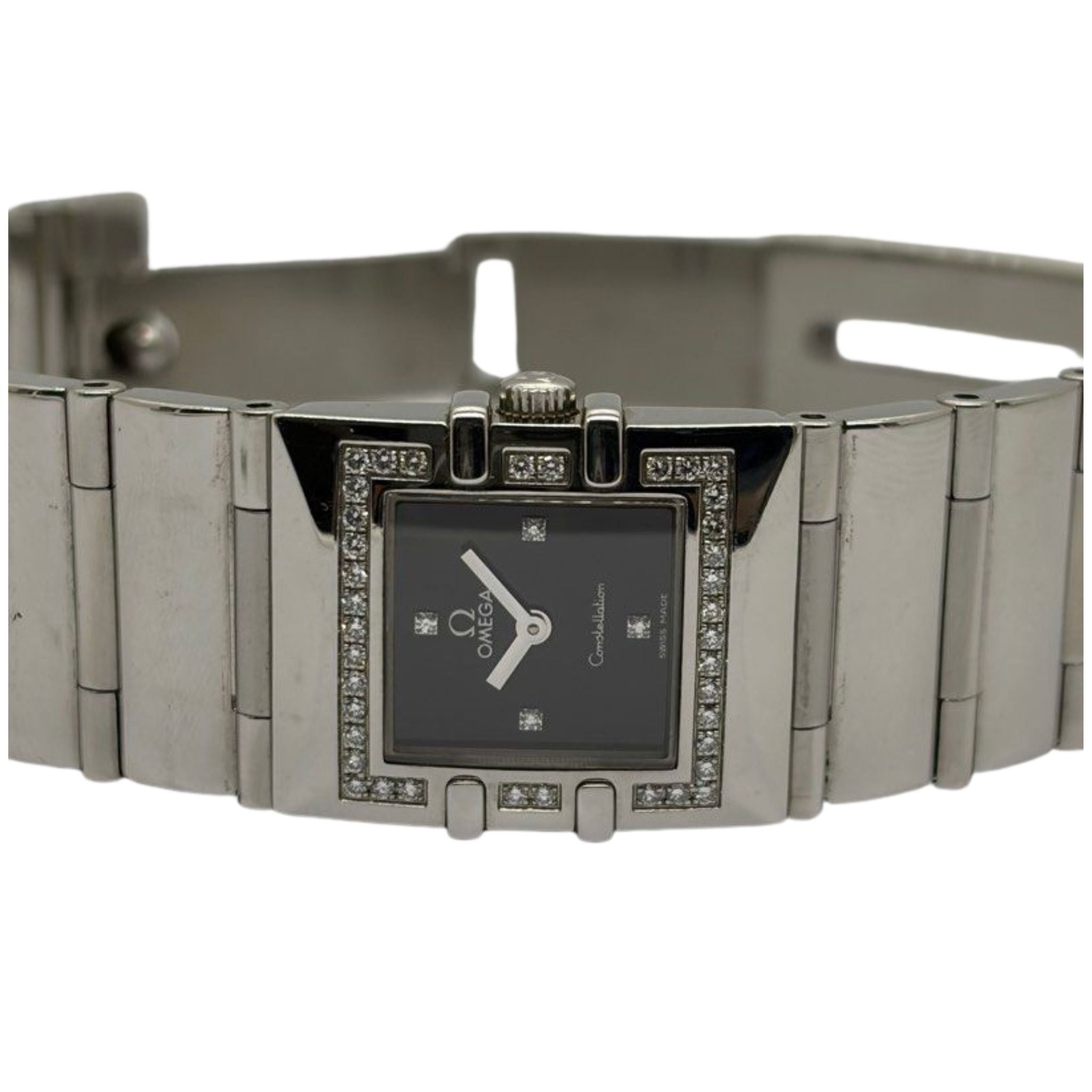 Omega Constellation Quadra 19mm Quartz Diamond Bezel Steel Watch