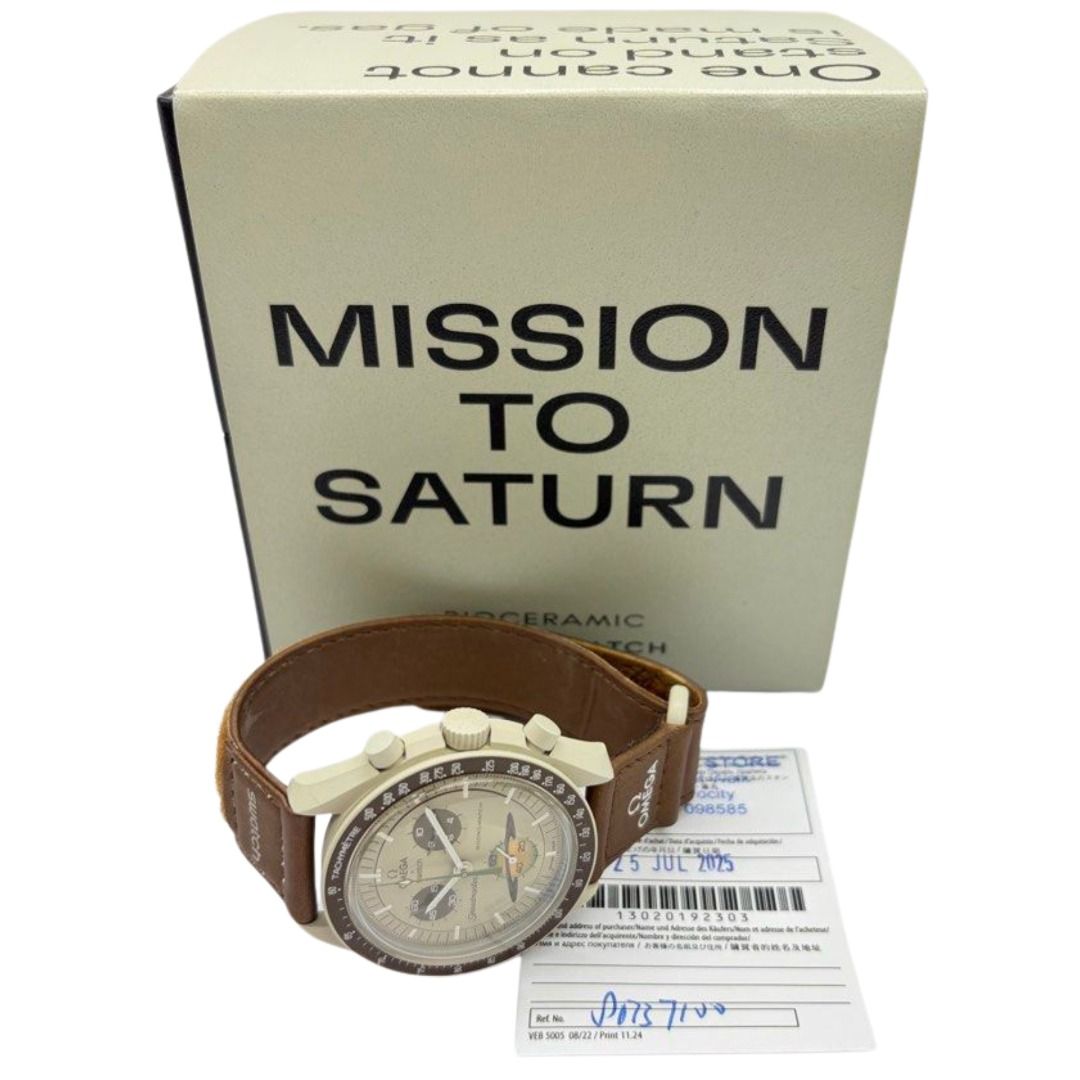 Omega x Swatch Bioceramic MoonSwatch Mission To Saturn 42mm Quartz Watch