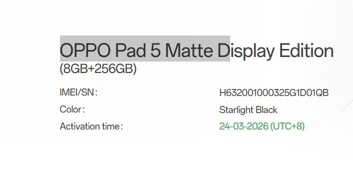 Oppo Pad 5 Matte Display Edition (WiFi) Starlight Black 256GB- Include Keyboard Case and Pencil