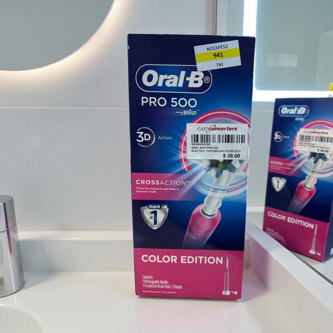 Oral-B Cross Action PRO 500 Edition Electric Toothbrush, Pink