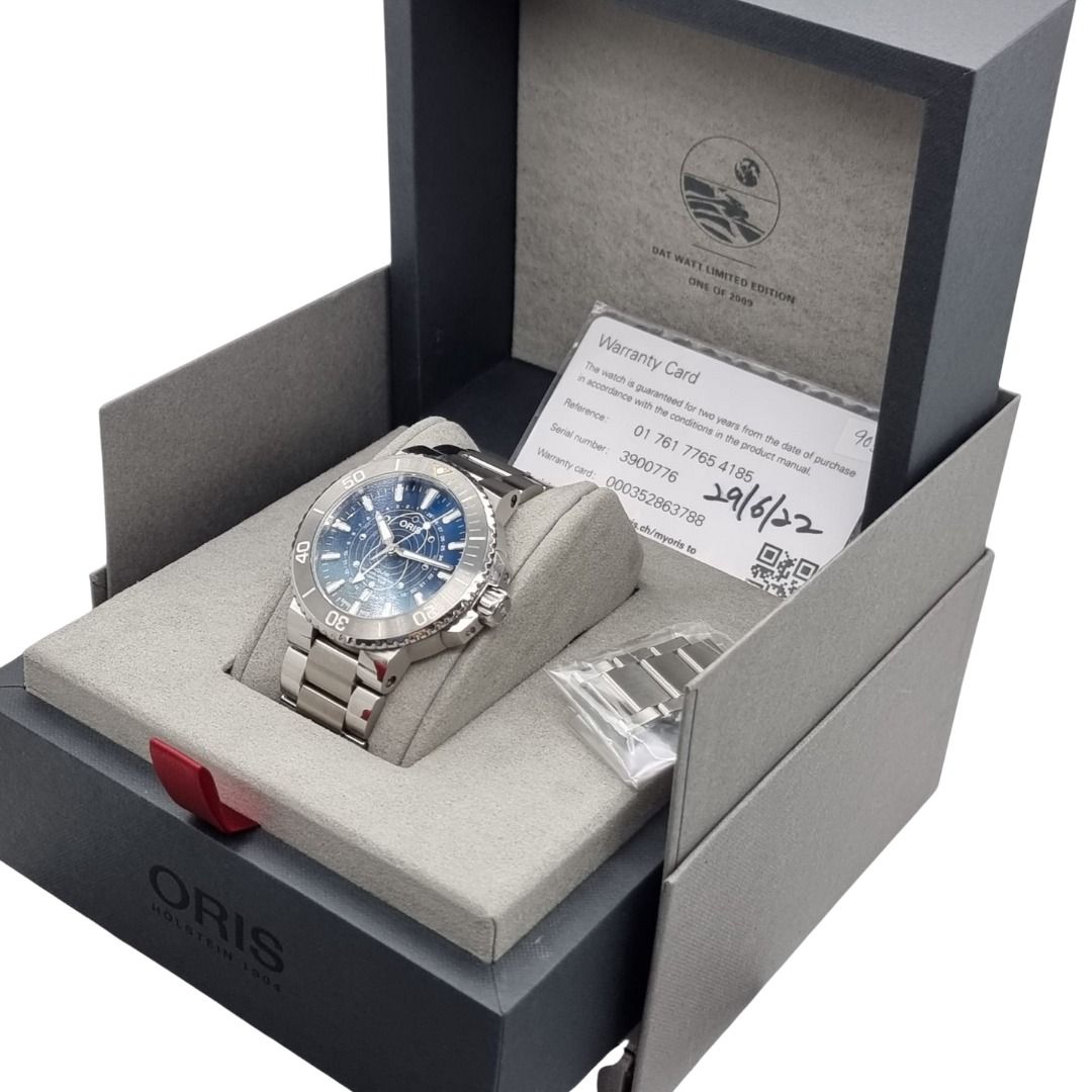 Oris Aquis Dat Watt 761 7765 4185 Limited Edition 1175/2009 Automatic Watch 43.5mm