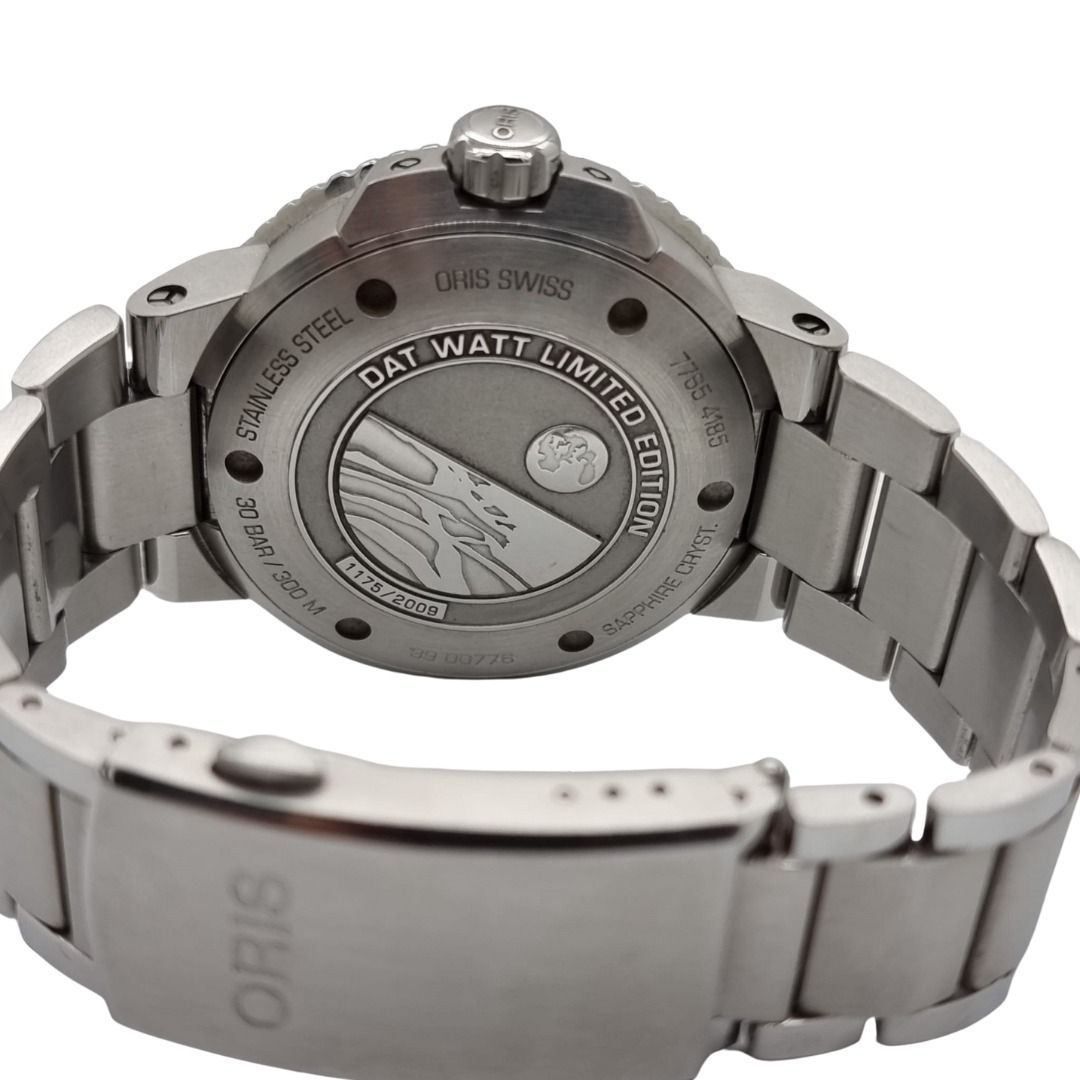 Oris Aquis Dat Watt 761 7765 4185 Limited Edition 1175/2009 Automatic Watch 43.5mm