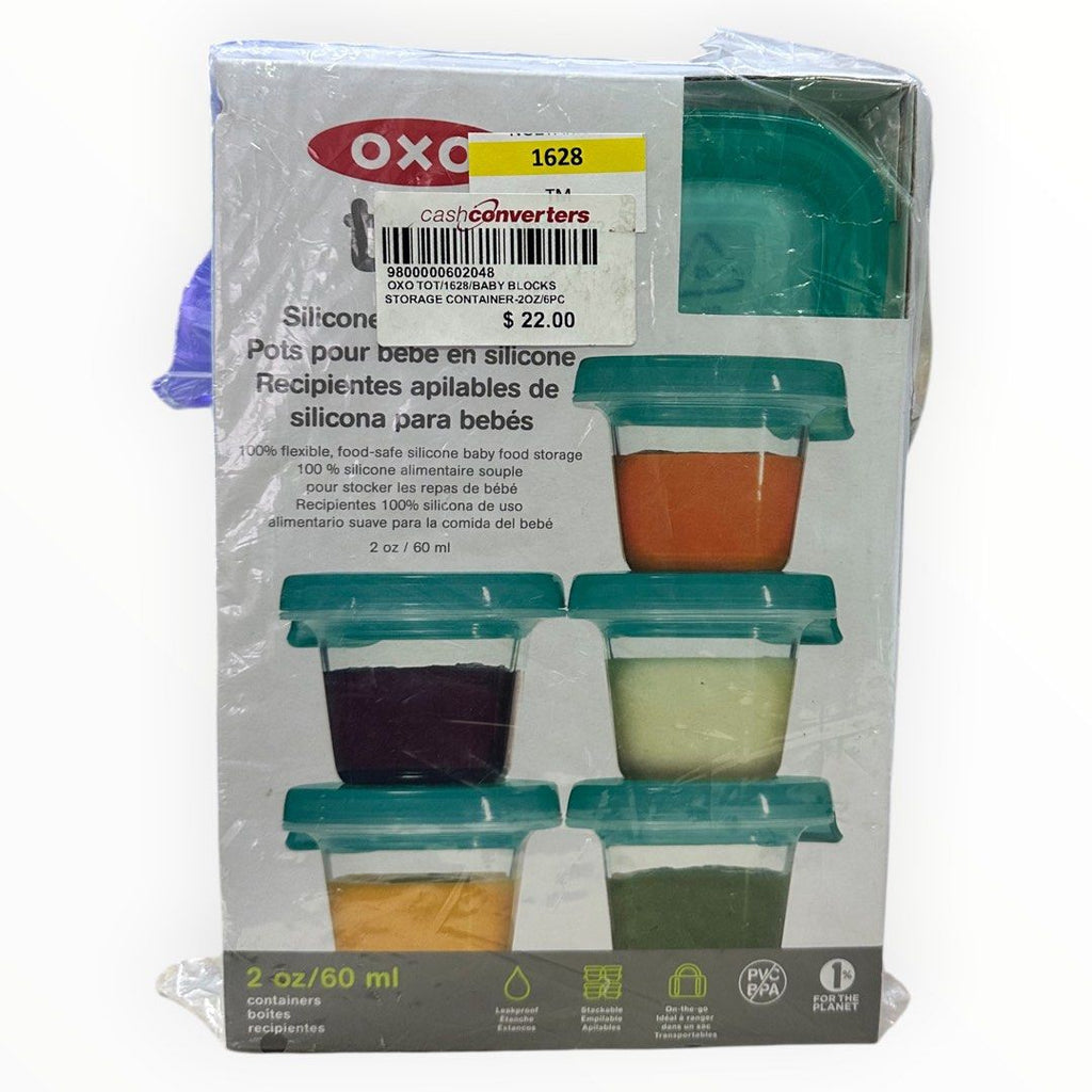 OXO Tot Silicone Baby Blocks m- 2 oz. - Teal