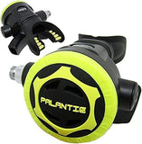 Palantic AS101 Yoke Diving Regulator and Octopus Combo - Unbalanced Flow-by Piston with 36" Yellow & Black Hose - Second Stage Large Purge Button, Sealing for Corrosion Protection