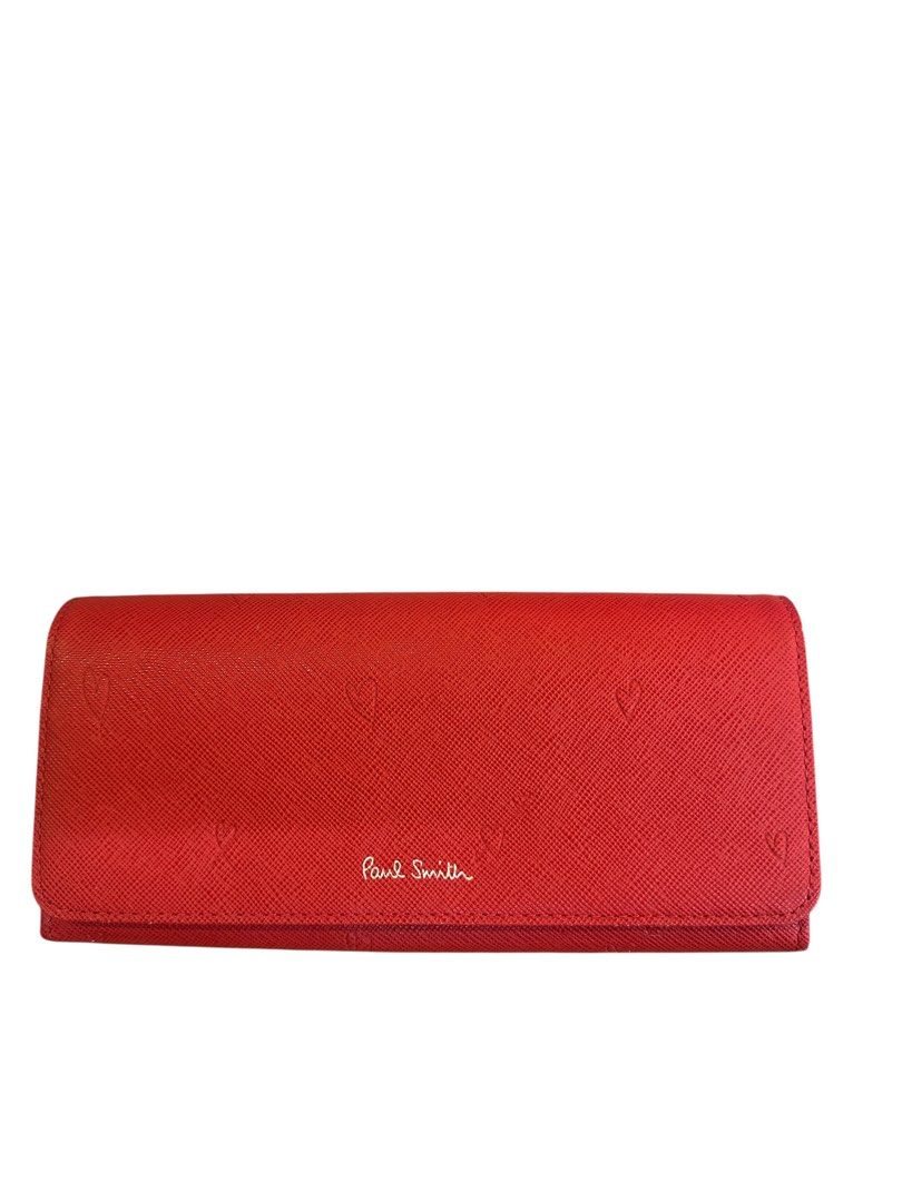 Paul Smith Red Heart Print Leather Wallet (H9 x L19 cm) Secondary image