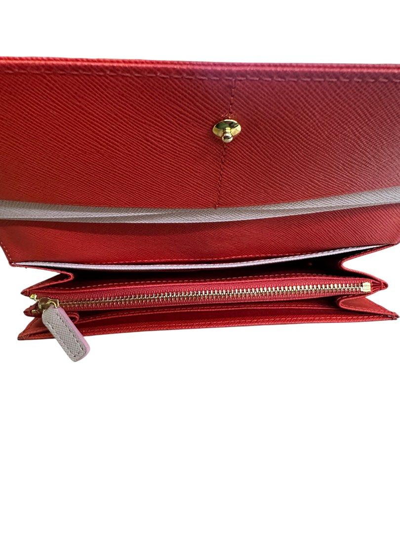 Paul Smith Red Heart Print Leather Wallet (H9 x L19 cm)