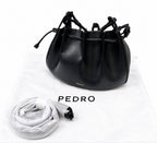 Pedro Black Drawstring Bucket Bag