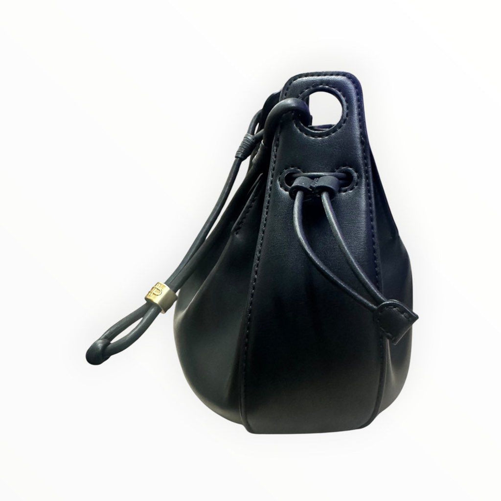 Pedro Black Drawstring Bucket Bag