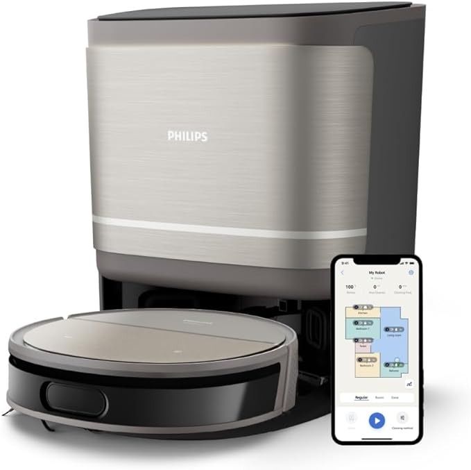Philips 9000 Series XU910010 Robot Vacuum and Wash UltraStrong Suction Fresh Water Mopping AllinOne Station